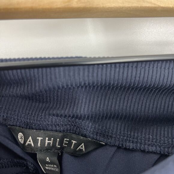 Athleta Pants Size 4 Womens Navy Brooklyn Ankle Pull On Travel Mid Rise Pockets - Picture 4 of 8